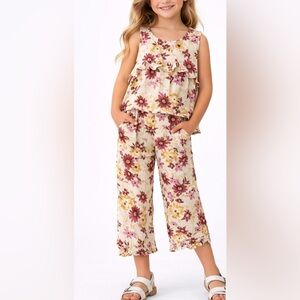 Sigred Olsen Kids Floral 2 piece matching set open back size S (5/6)
